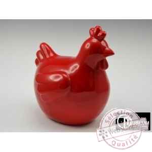 Objet decoration color poule rde rge 34cm Edelweiss -C9130