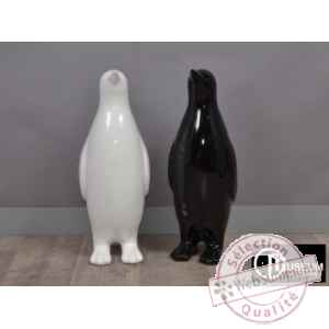 Objet decoration polaire pingouin blanc 80cm Edelweiss -C7982