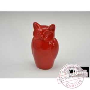 statue carat hiboux rouge 26cm Edelweiss -B8172