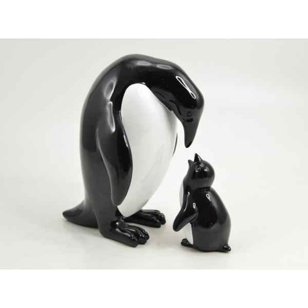 Statuette banquise pingouin maman et bebe Edelweiss -C9089