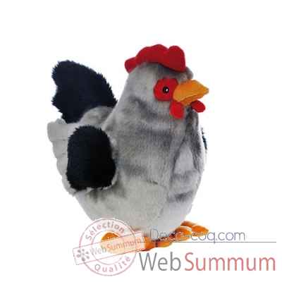 Peluche poule grisette, 25 cm-grise Les Petites Marie -RET0POUGRI
