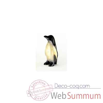 Lasterne-Miniature a poser-Le pingouin a l\'arret - 27 cm - PI27-1R
