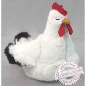 Peluche poule blanche 40 cm Piutre -700