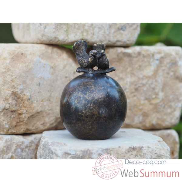 Petite urne avec des pigeons Thermobrass -FV0361BRW-B