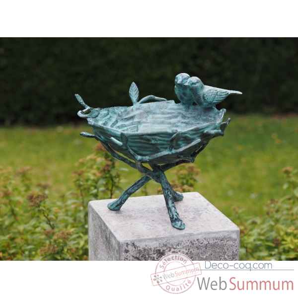 Statuette bain d\\\'oiseaux bronze -GA1815BR-V